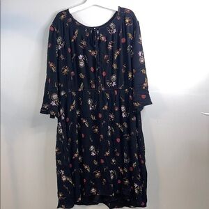 Old Navy Women's Black Floral Dress Size XXL